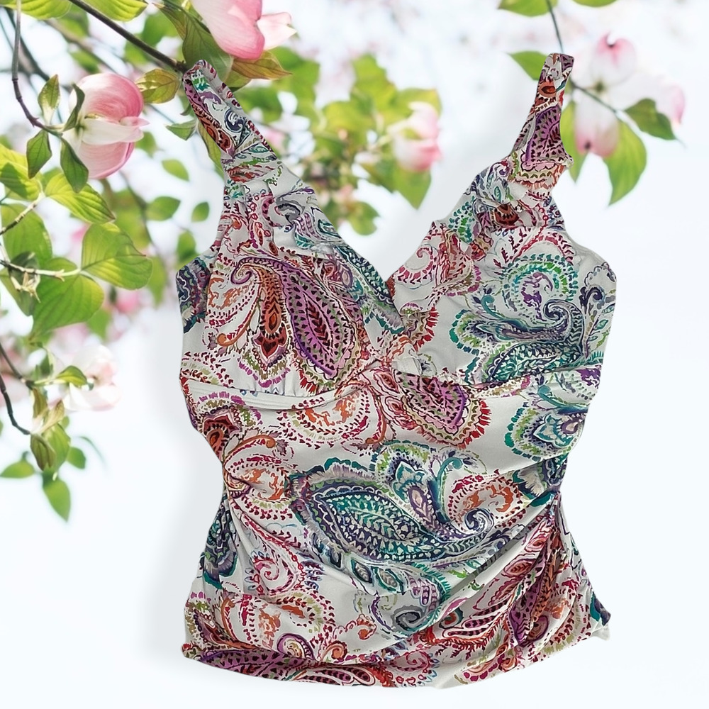 Ralph lauren tummy control tankini top size 16W - Picture 4 of 8